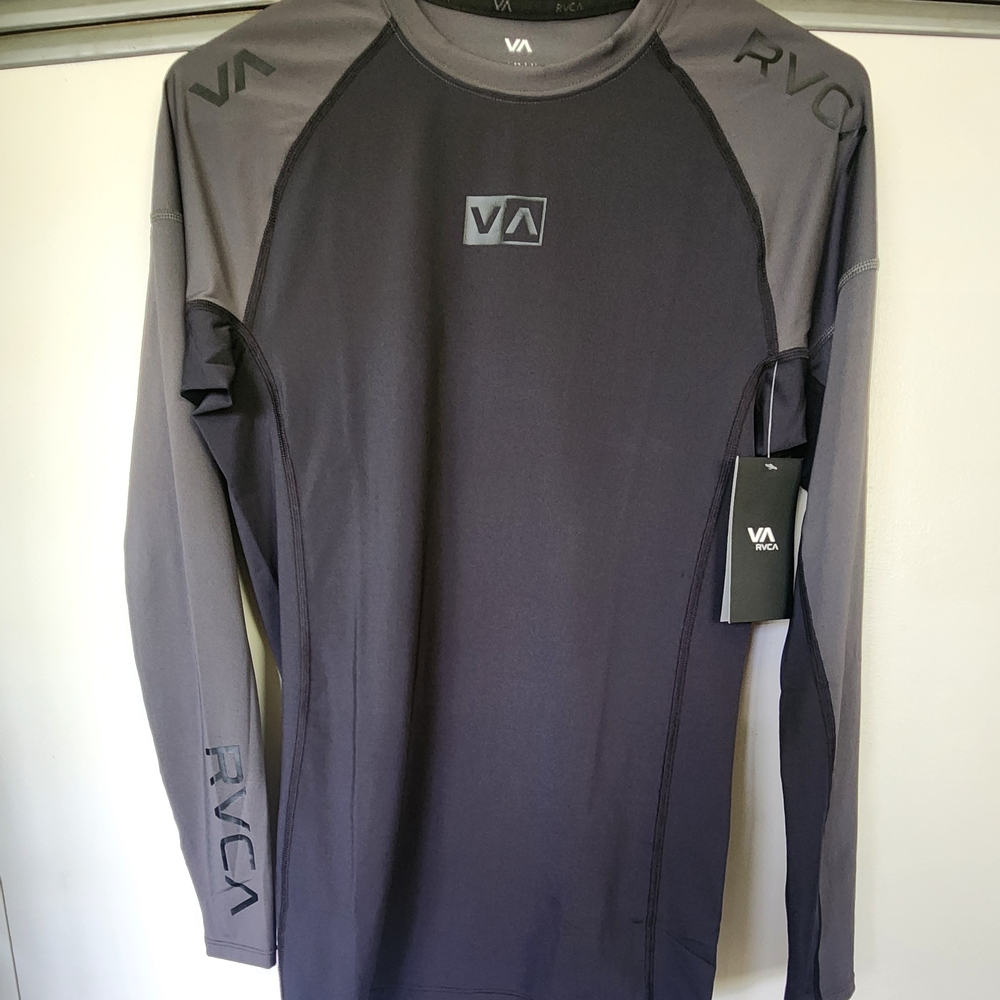 RVCA Charcoal and Black Long Sleeve Top